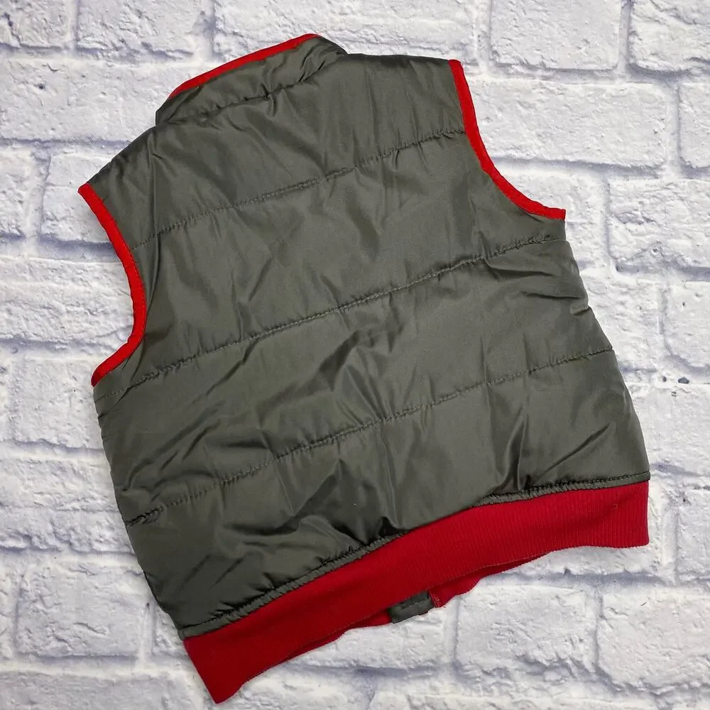 Gymboree Quilted Vest in Grey/Red